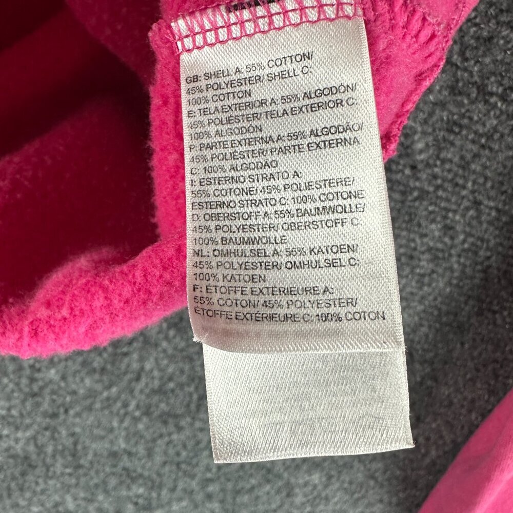 The North Face Hoodie Womens Medium Pink Cotton Blend Long Sleeve Logo Yellow Ti - Picture 6 of 8
